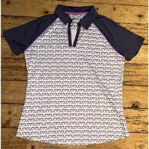 Cutter & Buck Women’s Size S Blue/White Dry Tech Short Sleeve Golf Shirt NWOT